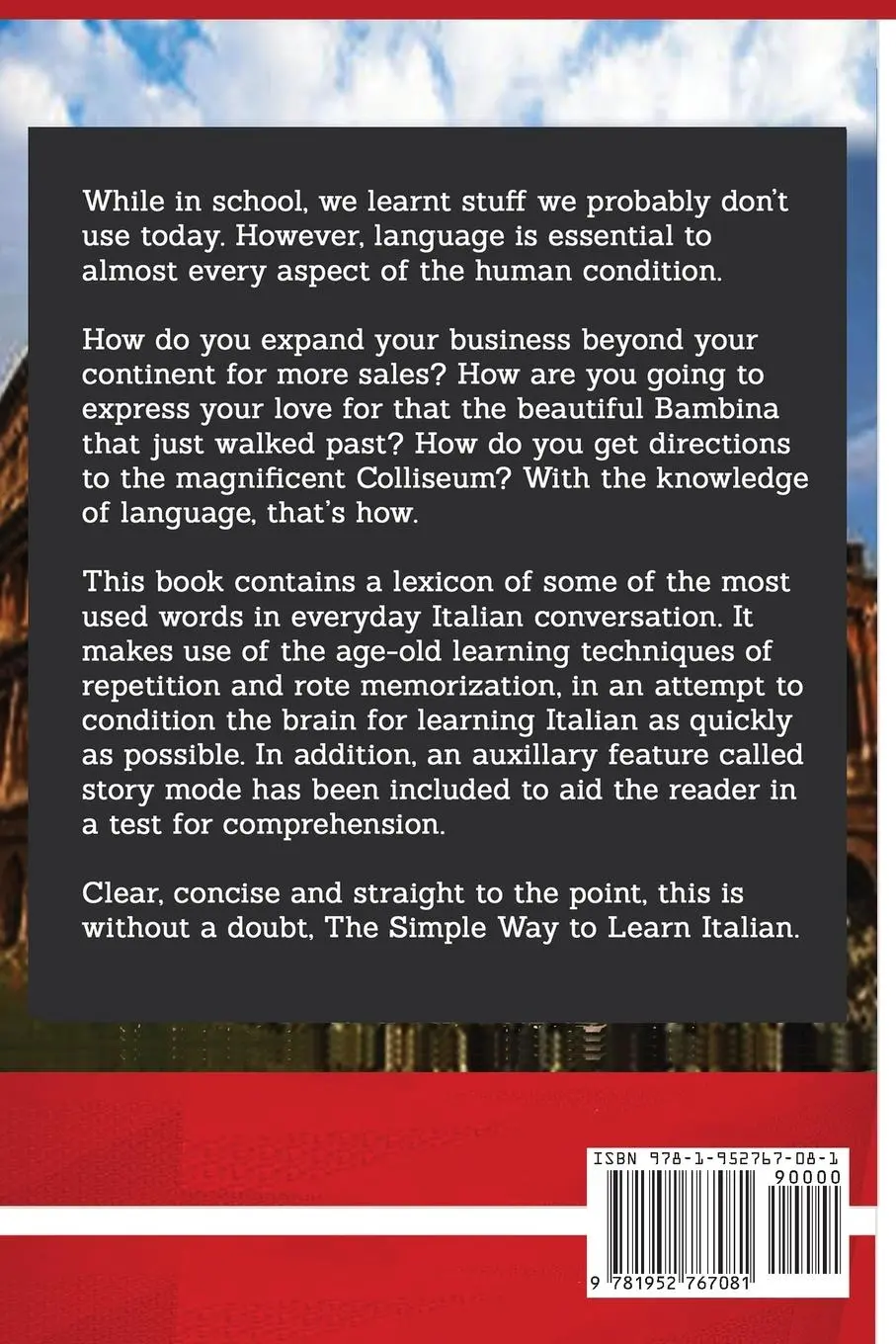 Rückseite: 9781952767081 | The Simple Way to Learn Italian | Eleonora Giusti | Taschenbuch | 2020