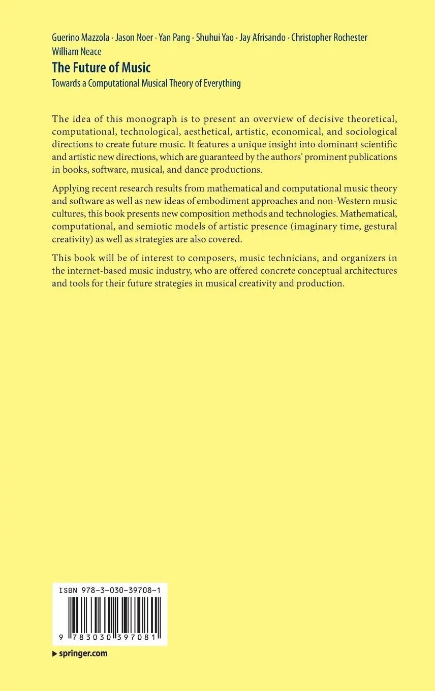 Rückseite: 9783030397081 | The Future of Music | Guerino Mazzola (u. a.) | Buch | xv | Englisch