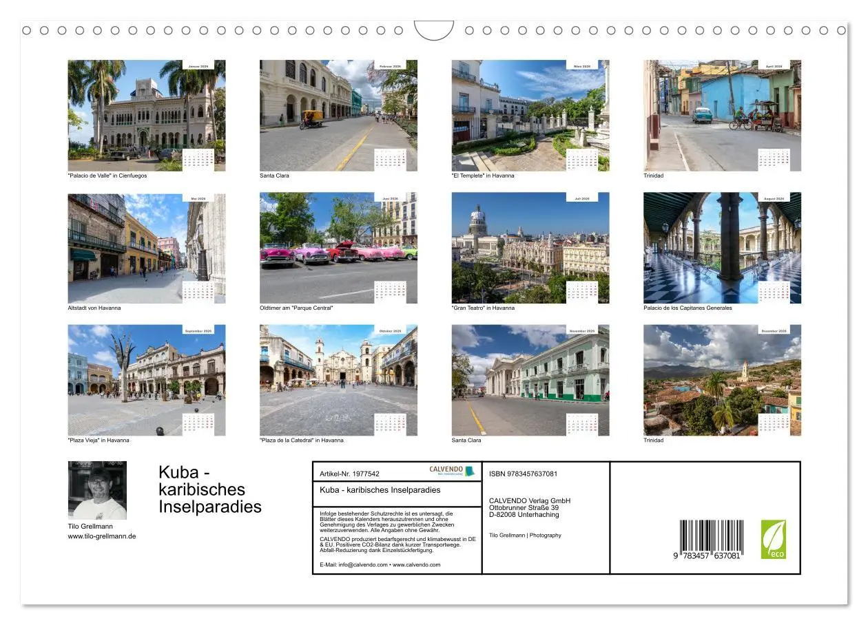 Bild: 9783457637081 | Kuba - karibisches Inselparadies (Wandkalender 2026 DIN A3 quer),...