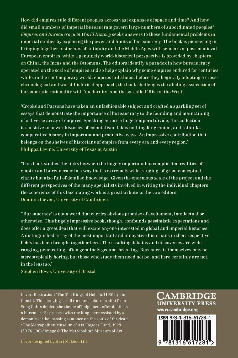 Rückseite: 9781316617281 | Empires and Bureaucracy in World History | Peter Crooks (u. a.) | Buch