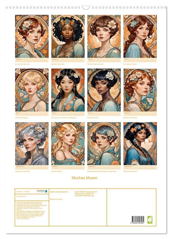 Bild: 9783435697281 | Muchas Musen (Wandkalender 2025 DIN A2 hoch), CALVENDO Monatskalender
