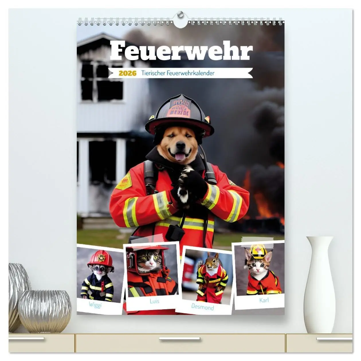 Cover: 9783516327281 | Feuerwehr - Tierischer Feuerwehrkalender (hochwertiger Premium...