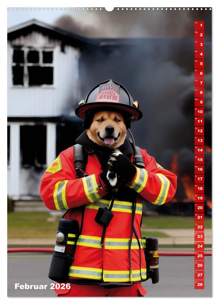 Bild: 9783516327281 | Feuerwehr - Tierischer Feuerwehrkalender (hochwertiger Premium...