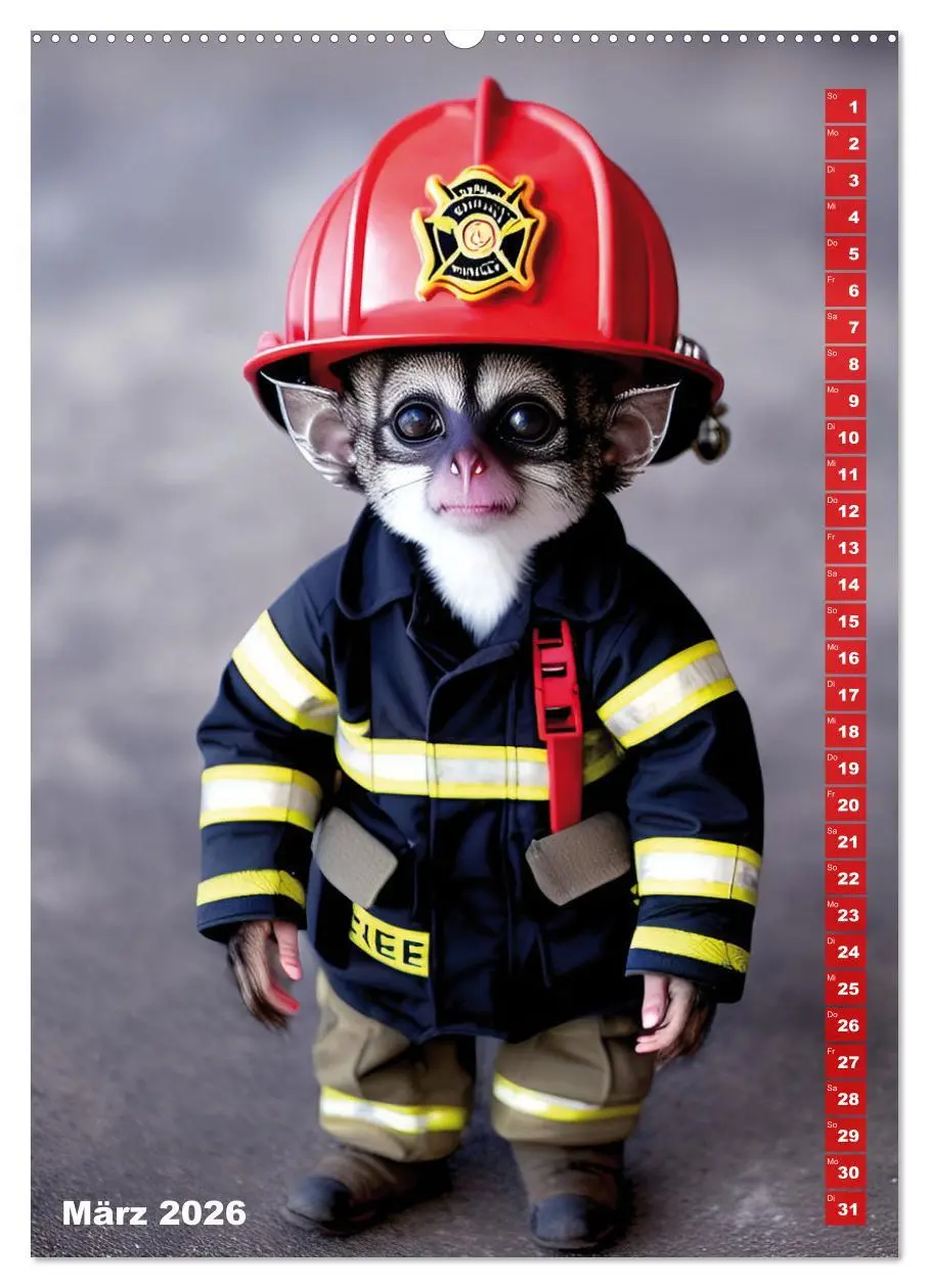 Bild: 9783516327281 | Feuerwehr - Tierischer Feuerwehrkalender (hochwertiger Premium...