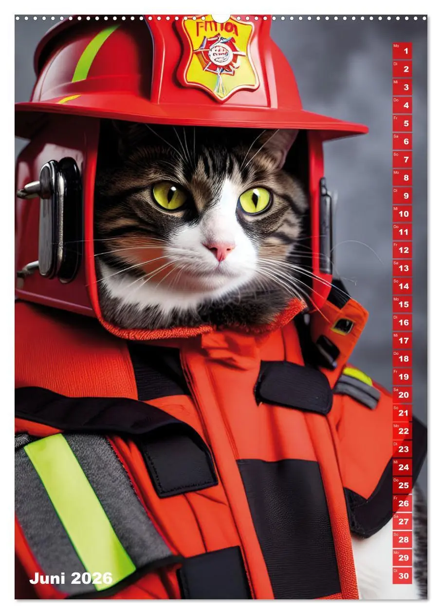 Bild: 9783516327281 | Feuerwehr - Tierischer Feuerwehrkalender (hochwertiger Premium...