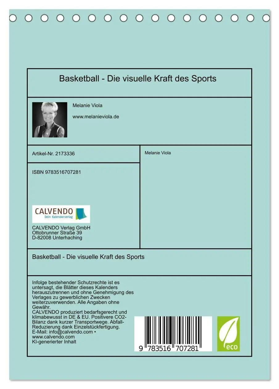 Bild: 9783516707281 | Basketball - Die visuelle Kraft des Sports (Tischkalender 2026 DIN...
