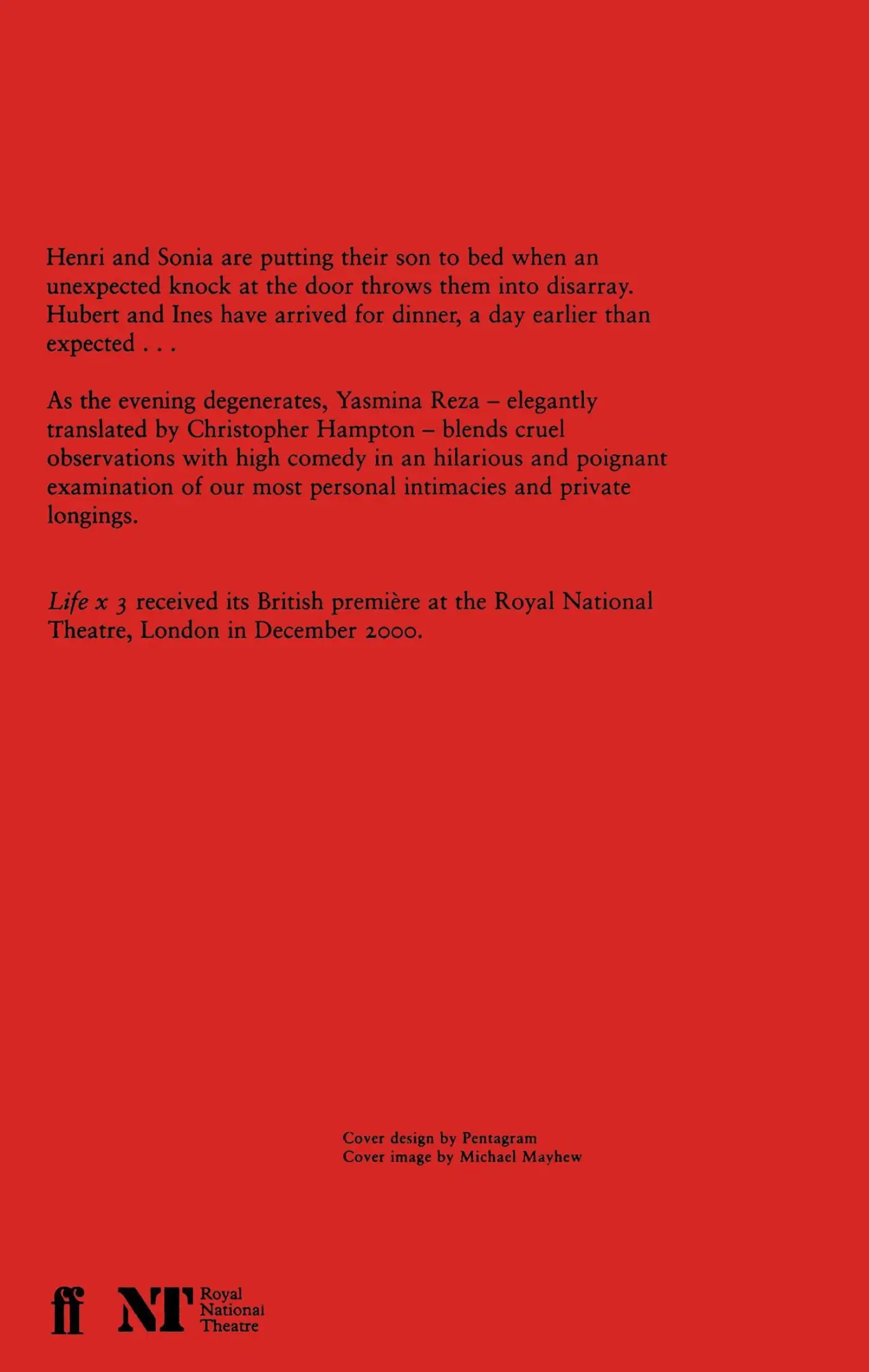 Rückseite: 9780571207381 | Life X 3 | A Play | Yasmina Reza | Taschenbuch | Englisch | 2001