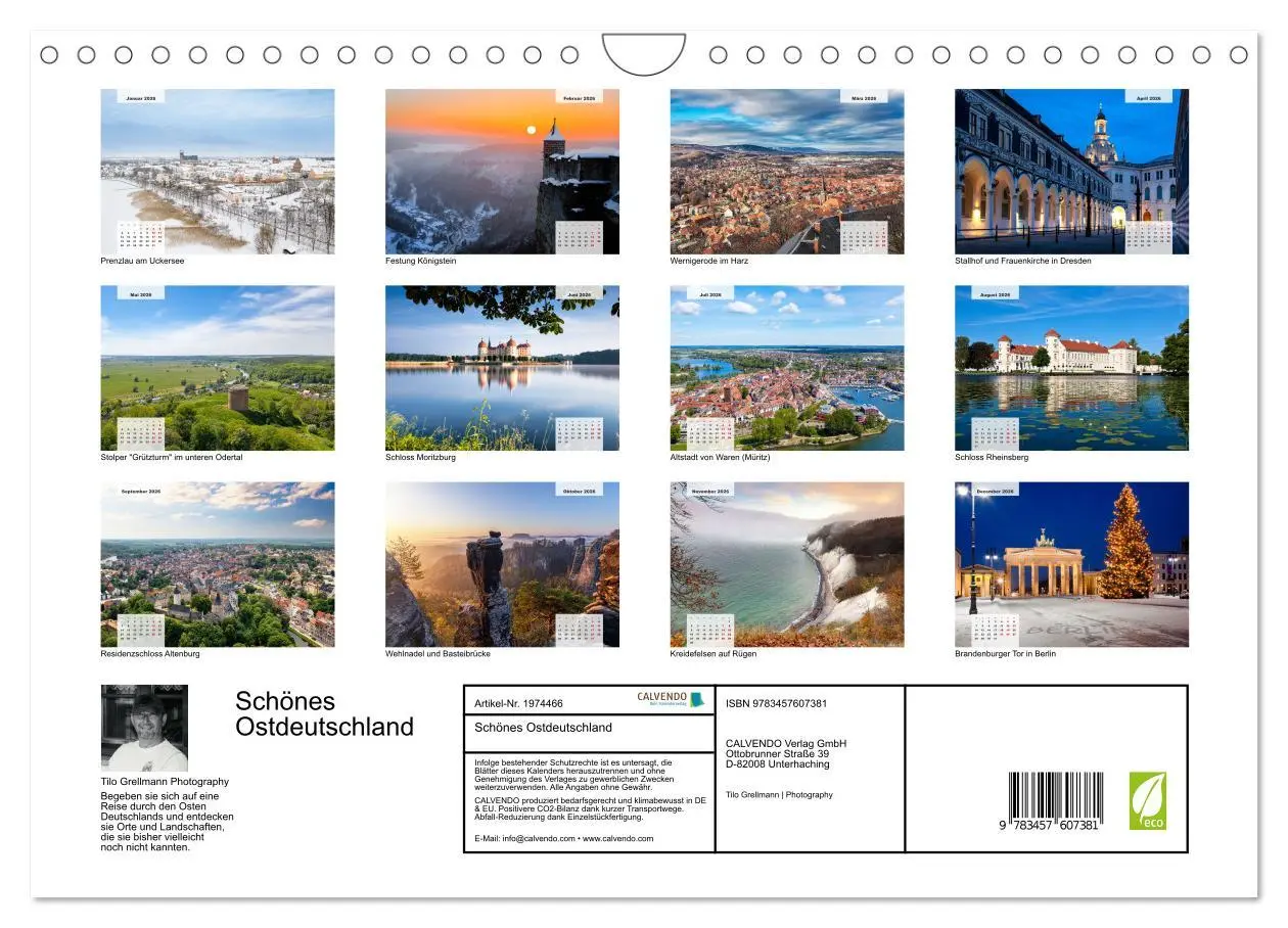 Bild: 9783457607381 | Schönes Ostdeutschland (Wandkalender 2026 DIN A4 quer), CALVENDO...