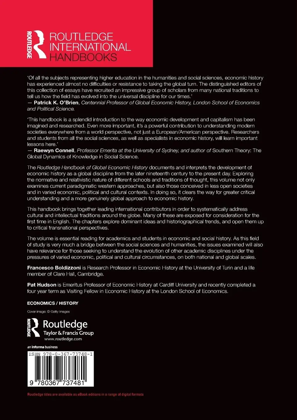 Rückseite: 9780367737481 | Routledge Handbook of Global Economic History | Boldizzoni (u. a.)