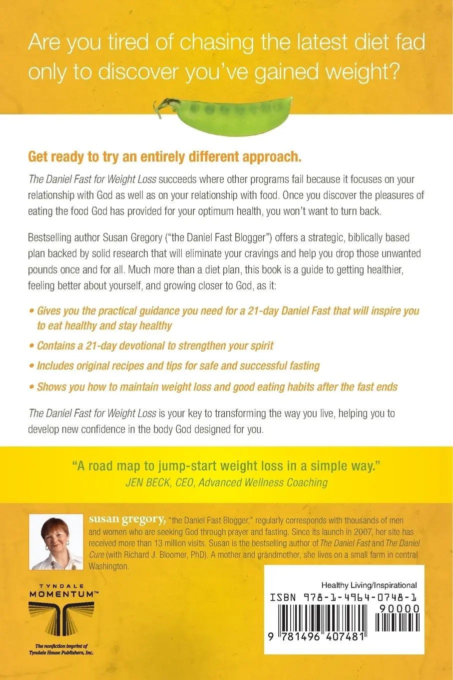 Rückseite: 9781496407481 | The Daniel Fast for Weight Loss | Susan Gregory | Taschenbuch | 2015