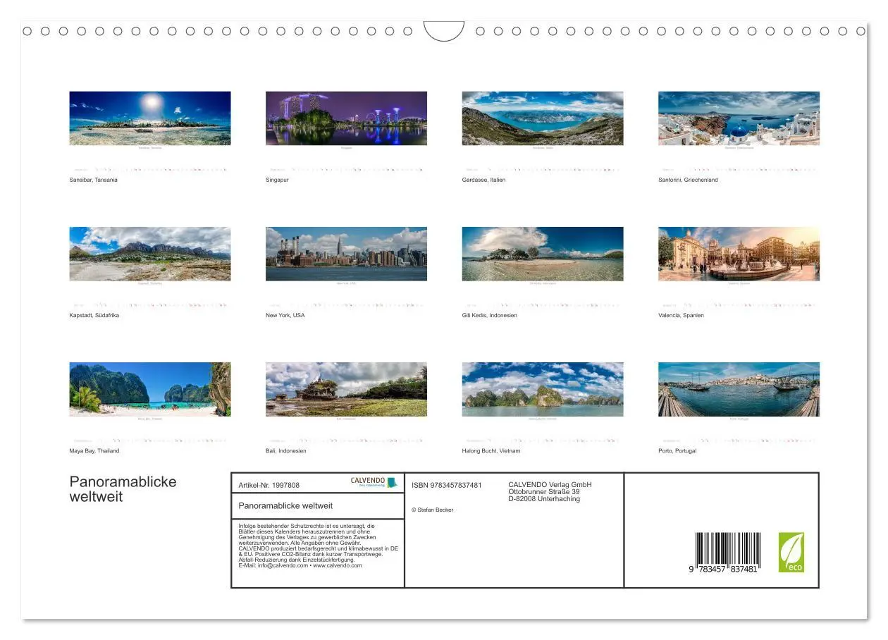 Bild: 9783457837481 | Panoramablicke weltweit (Wandkalender 2026 DIN A3 quer), CALVENDO...