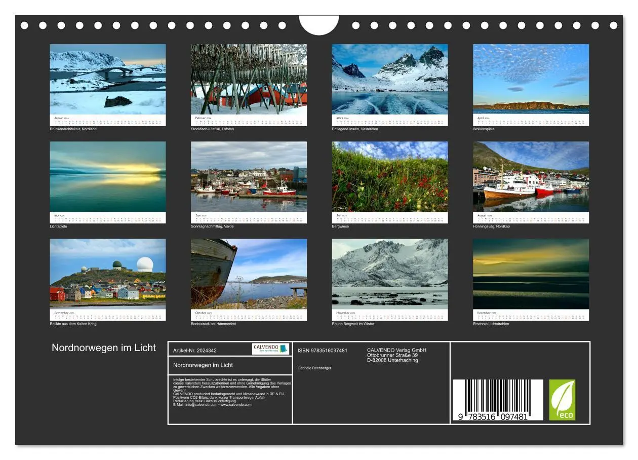Bild: 9783516097481 | Nordnorwegen im Licht (Wandkalender 2026 DIN A4 quer), CALVENDO...