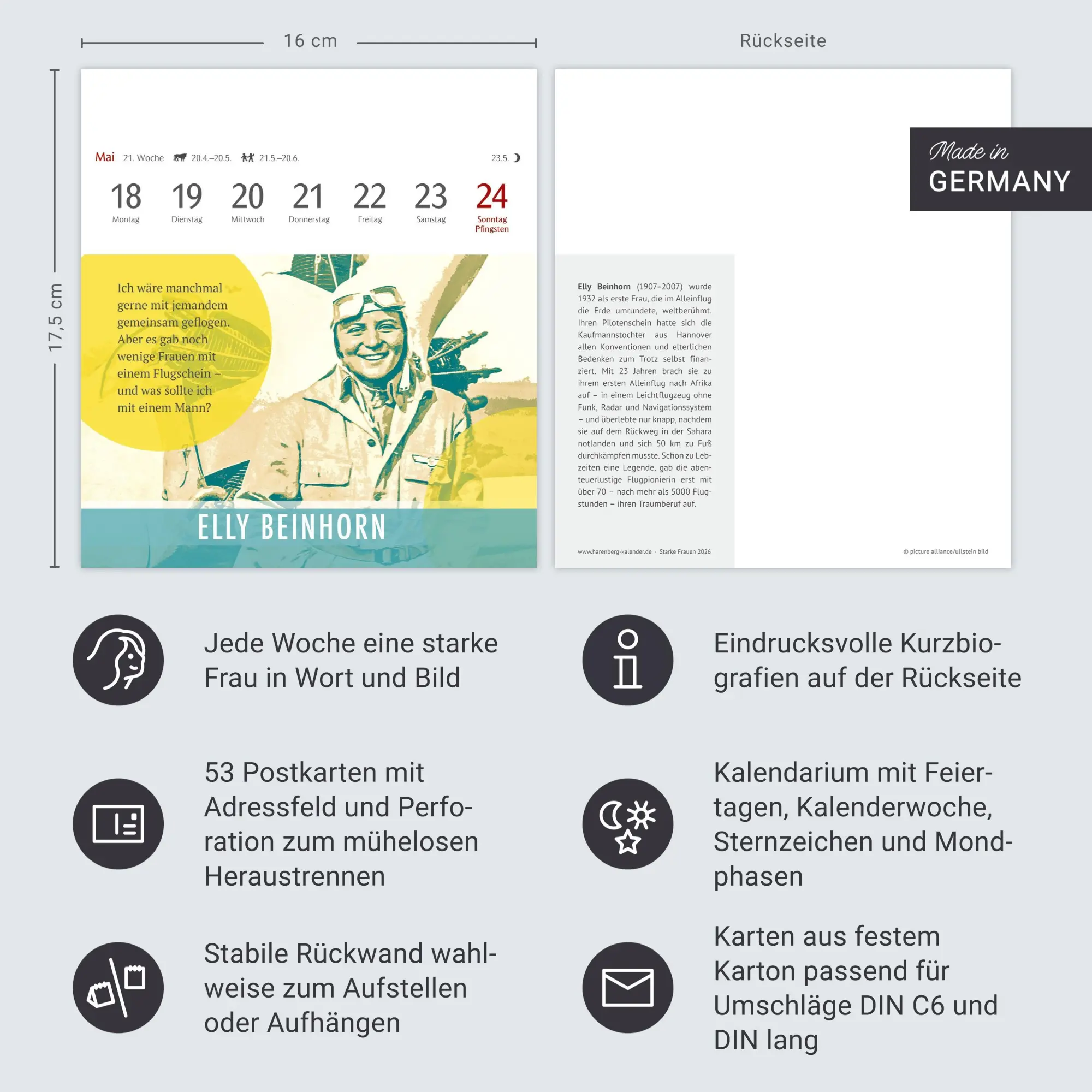 Bild: 9783840037481 | Starke Frauen Postkartenkalender 2026 - Kalender mit 53 Karten | 2026