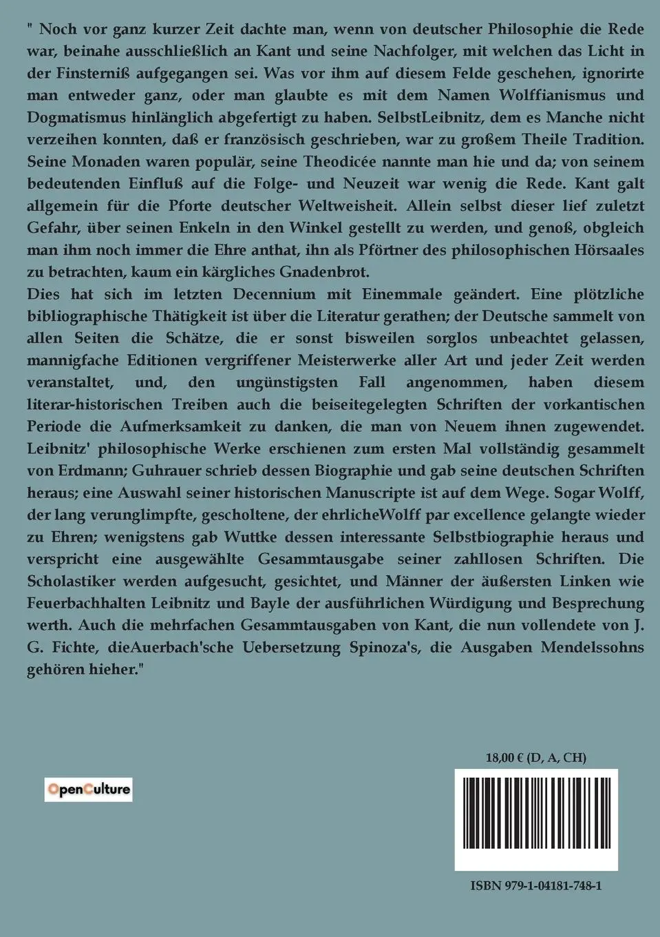 Rückseite: 9791041817481 | Leibnitz' Monadologie | Gottfried Wilhelm Leibnitz | Taschenbuch