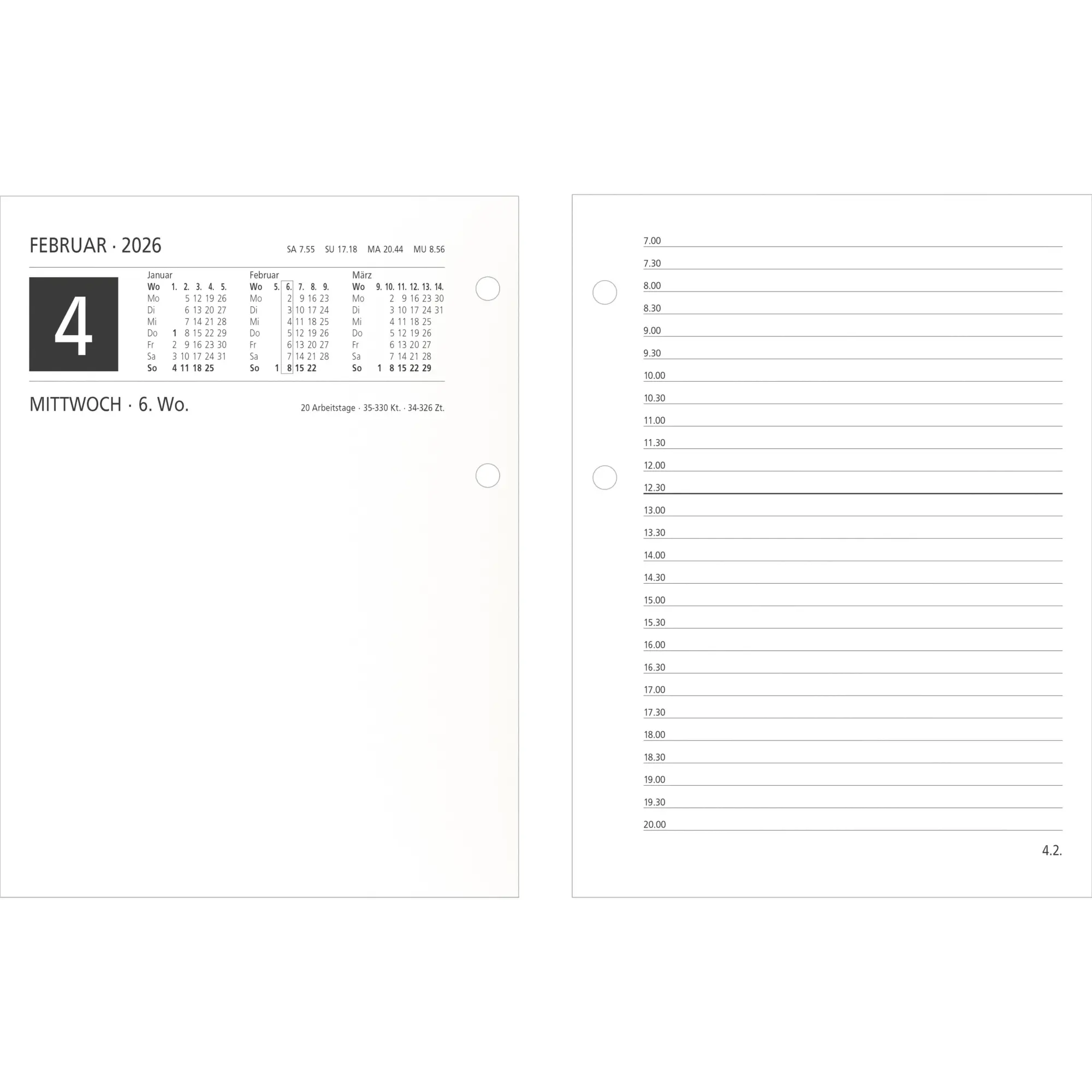 Bild: 4069095007581 | Großer Umleg-Kalender 2026 - 10,5x14,2 cm - 1 Tag auf 2 Seiten -...