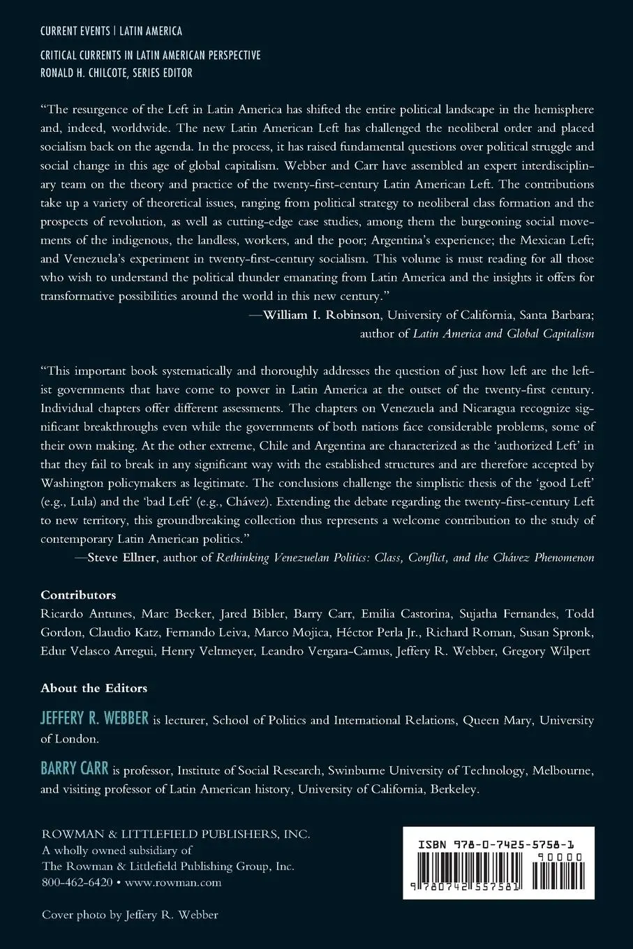 Rückseite: 9780742557581 | The New Latin American Left | Cracks in the Empire | Webber (u. a.)