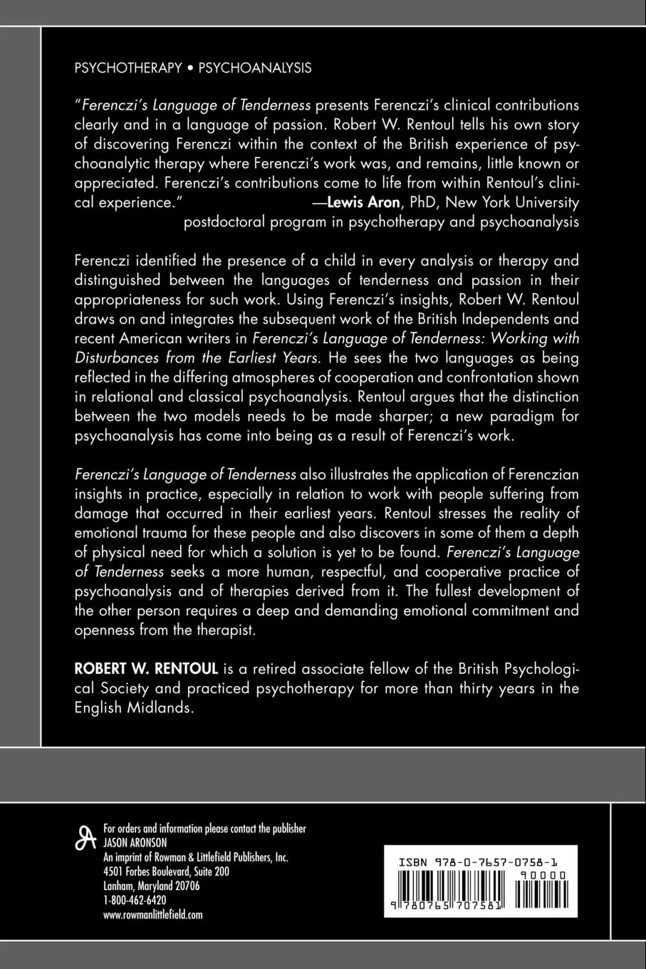 Rückseite: 9780765707581 | Ferenczi's Language of Tenderness | Robert W. Rentoul | Taschenbuch