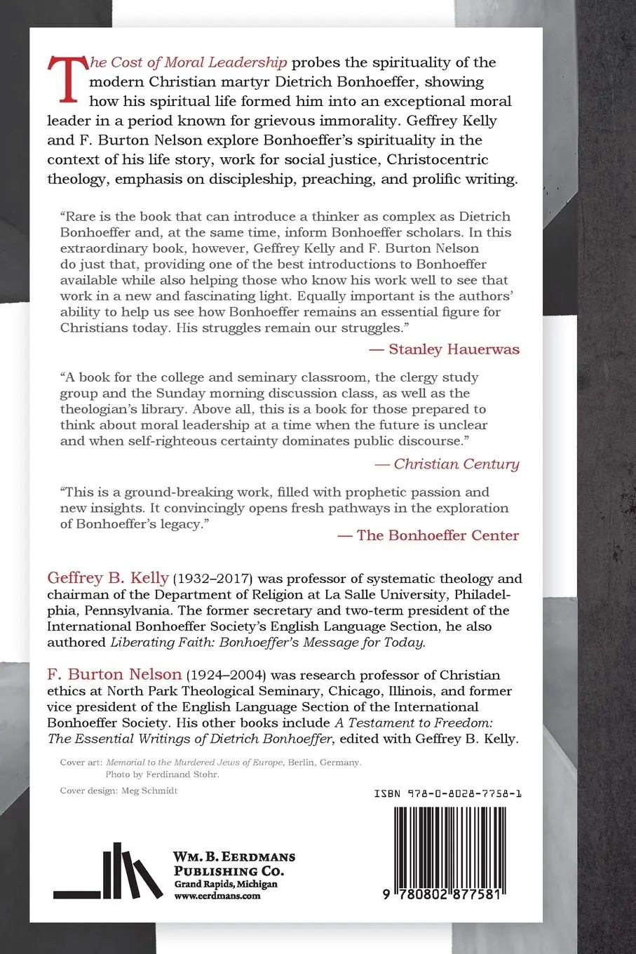Rückseite: 9780802877581 | Cost of Moral Leadership | The Spirituality of Dietrich Bonhoeffer