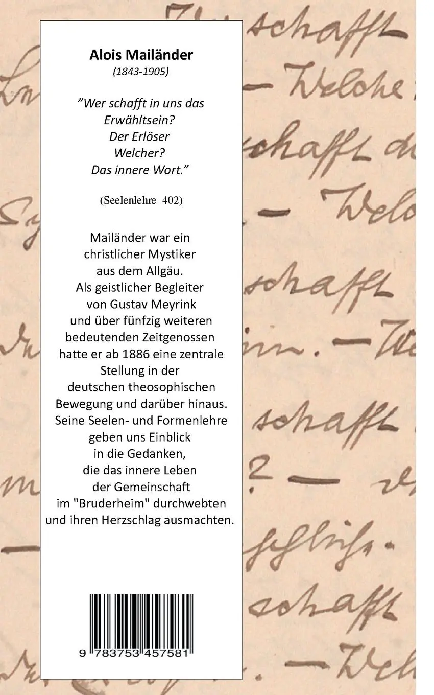 Rückseite: 9783753457581 | Seelenlehre - Formenlehre | Alois Mailänder | Taschenbuch | Paperback