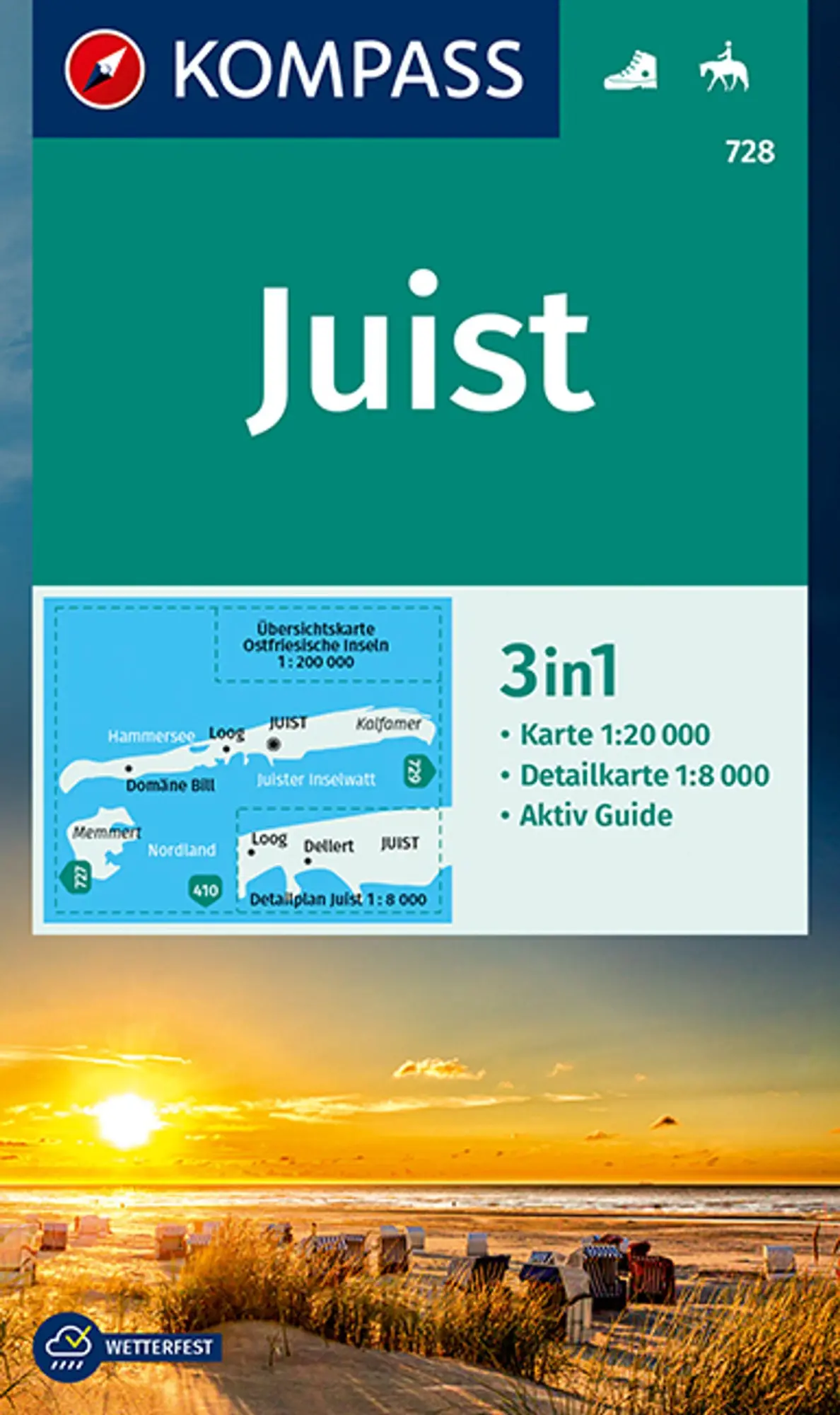 Cover: 9783990447581 | KOMPASS Wanderkarte 728 Insel Juist 1:20.000 | KOMPASS-Karten GmbH