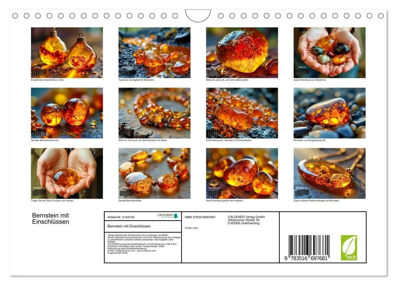 Bild: 9783516697681 | Bernstein mit Einschlüssen (Wandkalender 2026 DIN A4 quer),...
