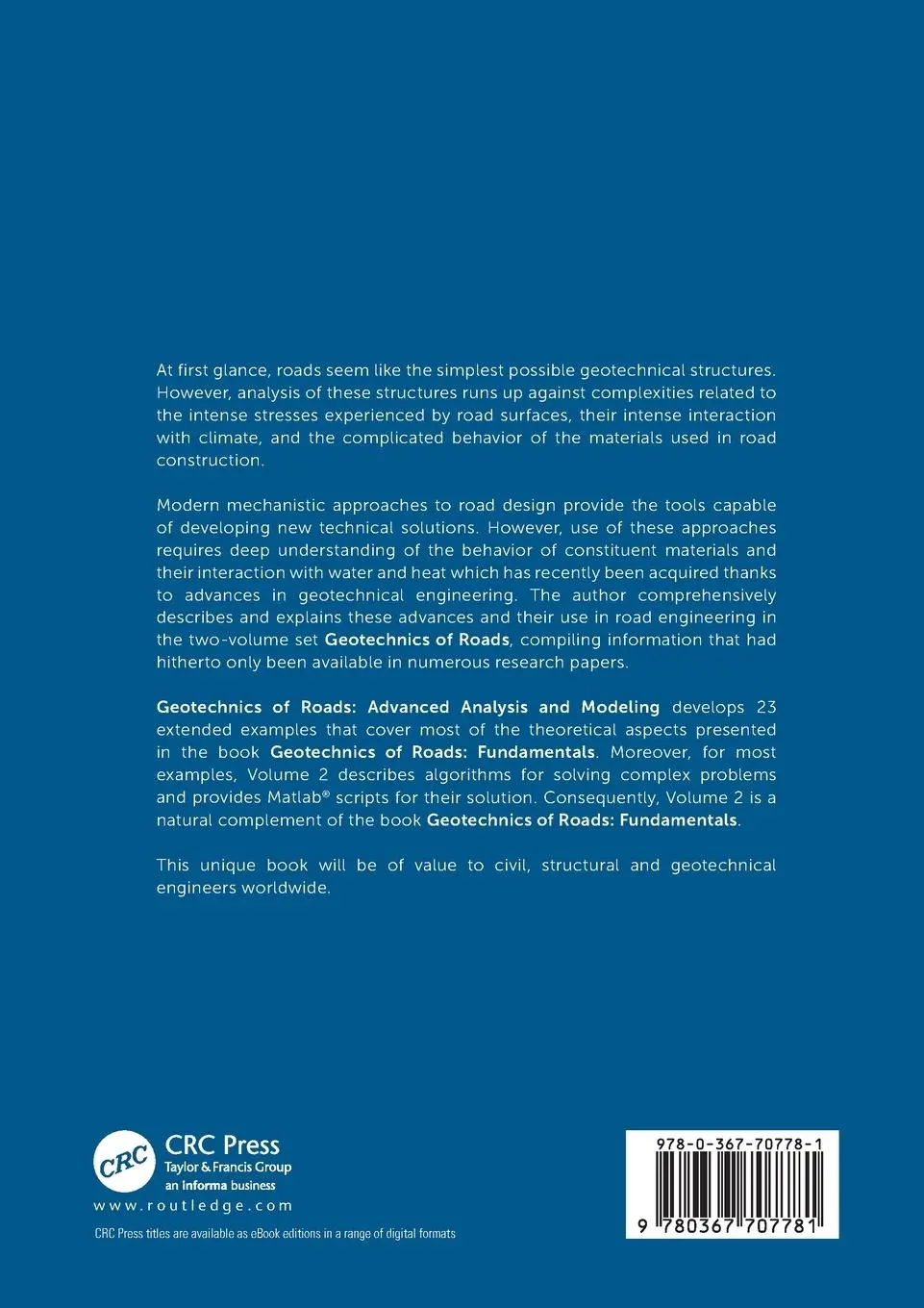 Rückseite: 9780367707781 | Geotechnics of Roads | Advanced Analysis and Modeling | Caicedo | Buch