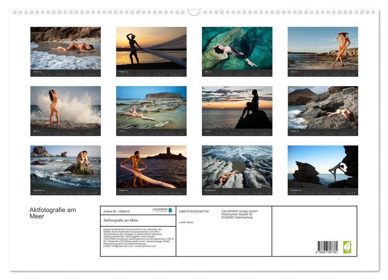 Bild: 9783457807781 | Aktfotografie am Meer (Wandkalender 2026 DIN A2 quer), CALVENDO...