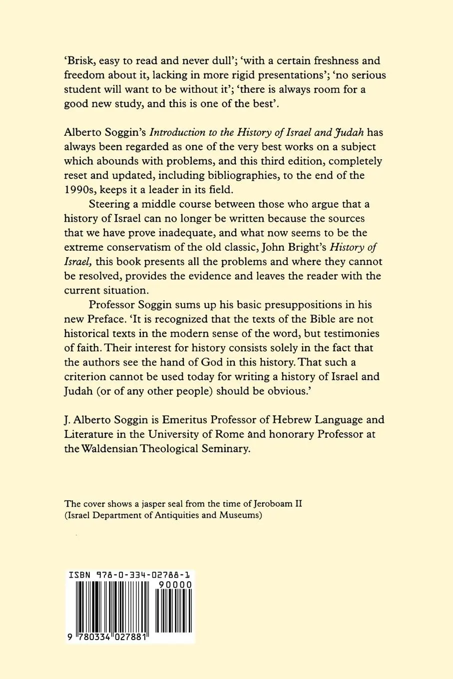 Rückseite: 9780334027881 | An Introduction to the History of Israel and Judah | J. Alberto Soggin