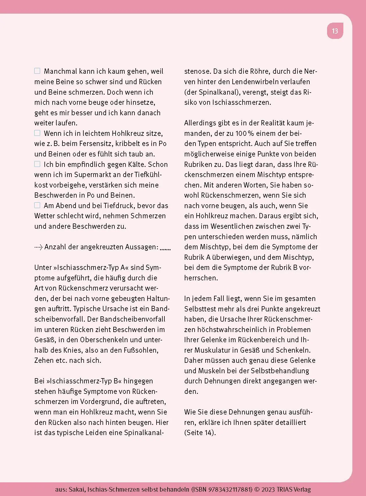 Bild: 9783432117881 | Ischias-Schmerzen selbst behandeln | Shintaro Sakai | Taschenbuch