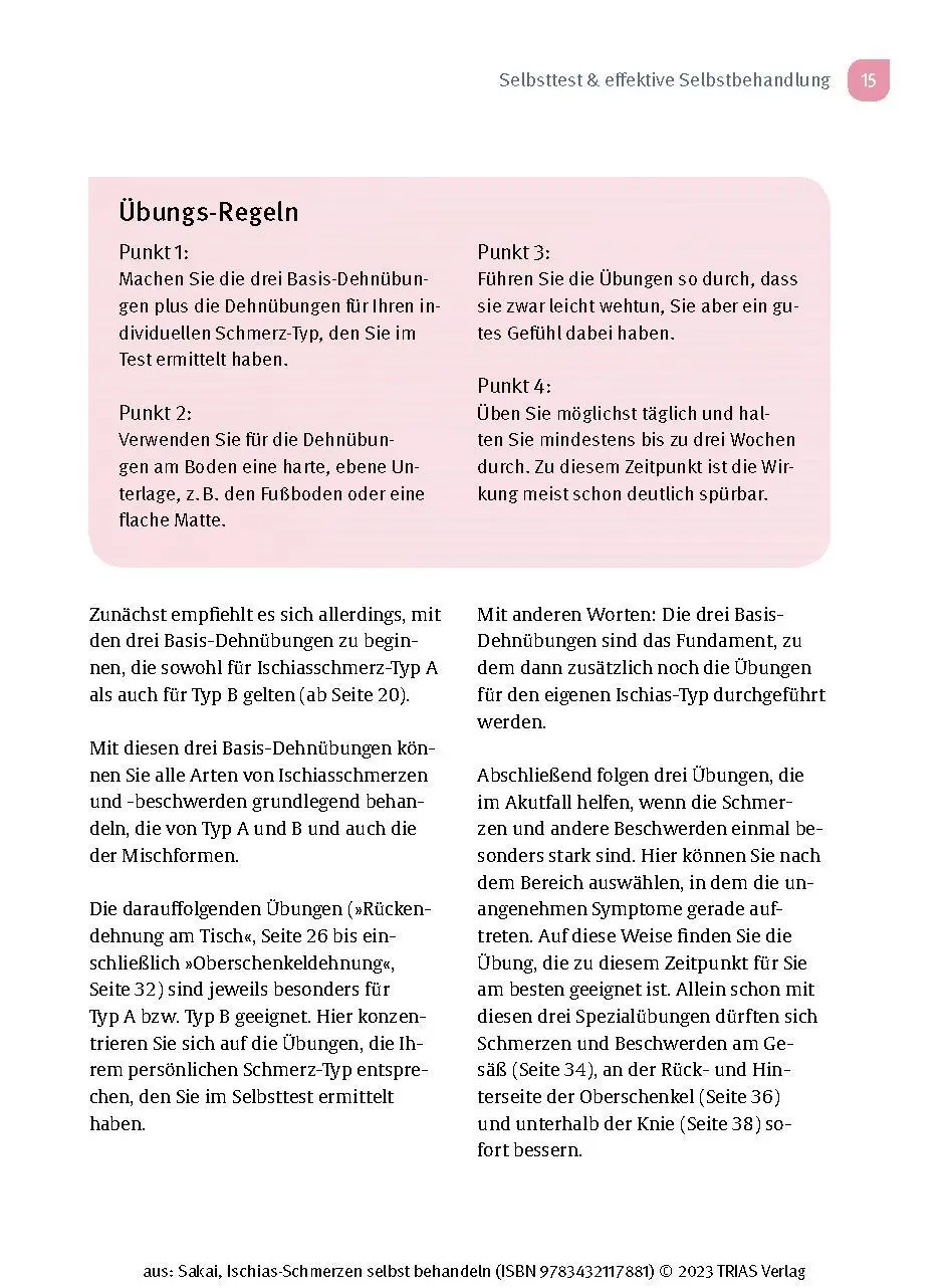 Bild: 9783432117881 | Ischias-Schmerzen selbst behandeln | Shintaro Sakai | Taschenbuch