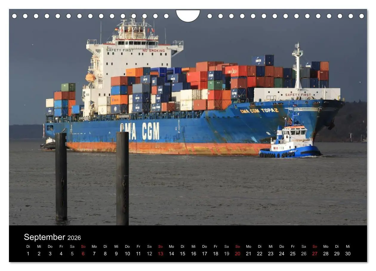 Bild: 9783516127881 | Schiffe auf der Elbe (Wandkalender 2026 DIN A4 quer), CALVENDO...