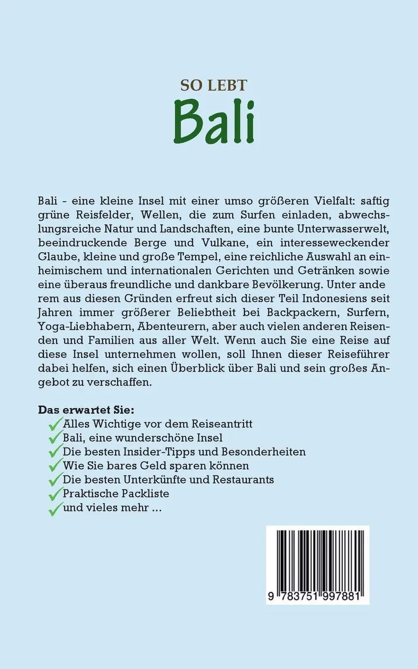 Rückseite: 9783751997881 | So lebt Bali: Der perfekte Reiseführer für einen unvergesslichen...