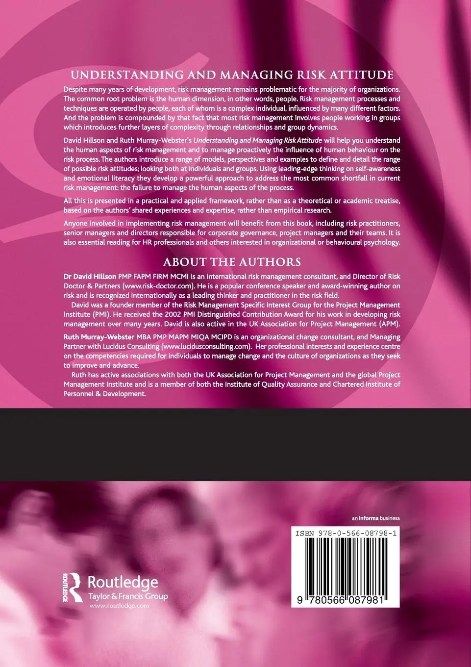 Rückseite: 9780566087981 | Understanding and Managing Risk Attitude | David Hillson (u. a.)