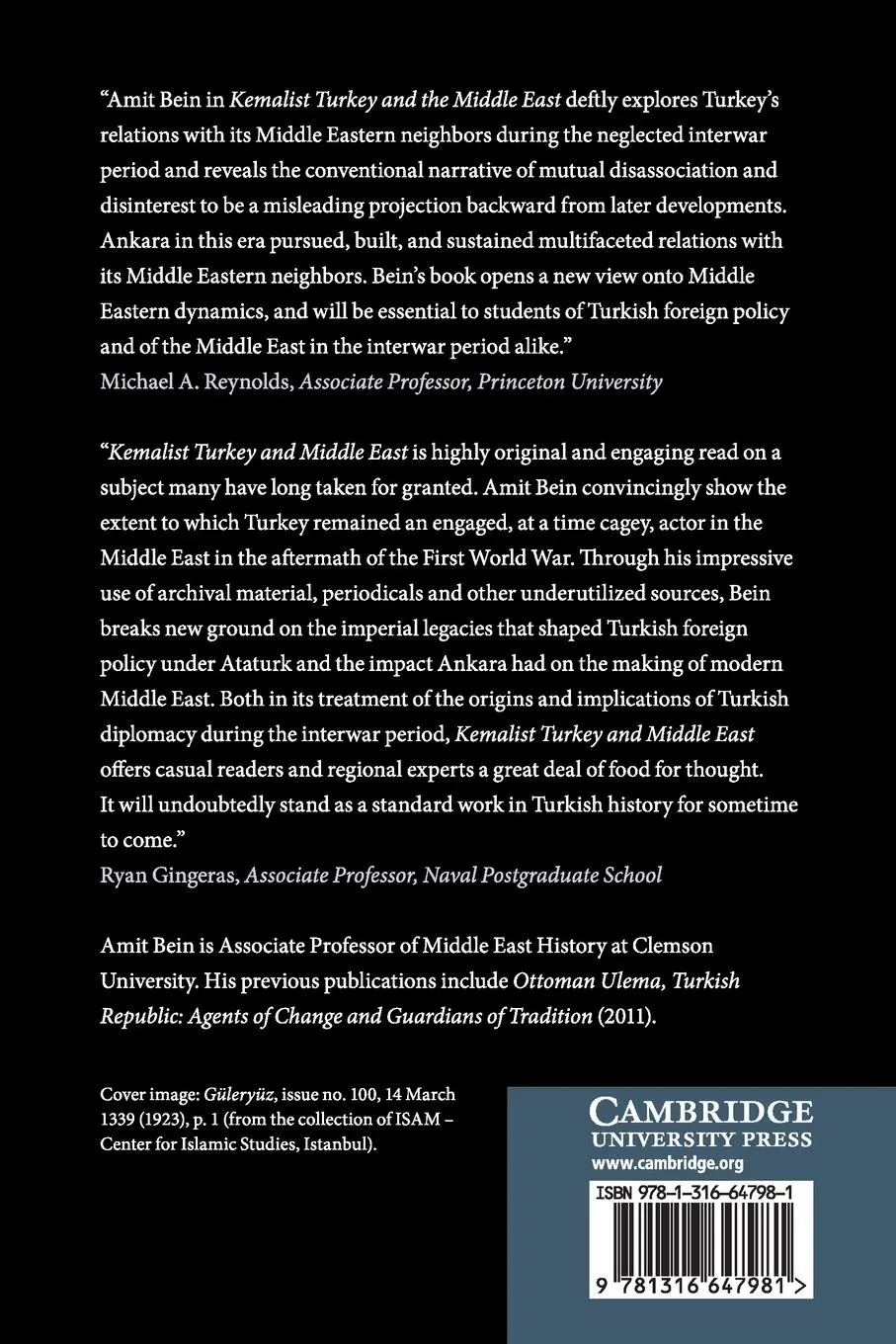 Rückseite: 9781316647981 | Kemalist Turkey and the Middle East | Amit Bein | Taschenbuch | 2020