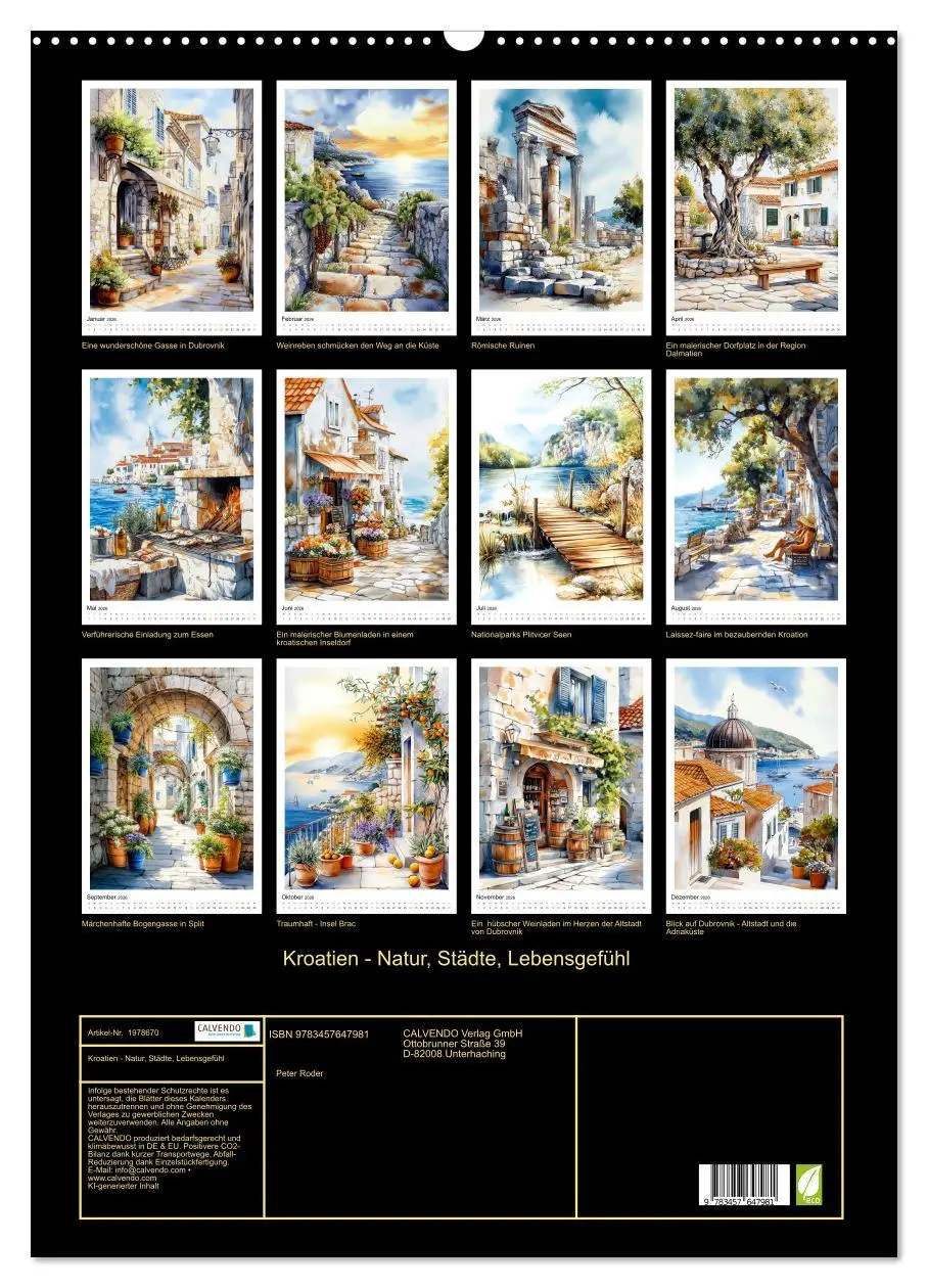 Bild: 9783457647981 | Kroatien - Natur, Städte, Lebensgefühl (Wandkalender 2026 DIN A2...