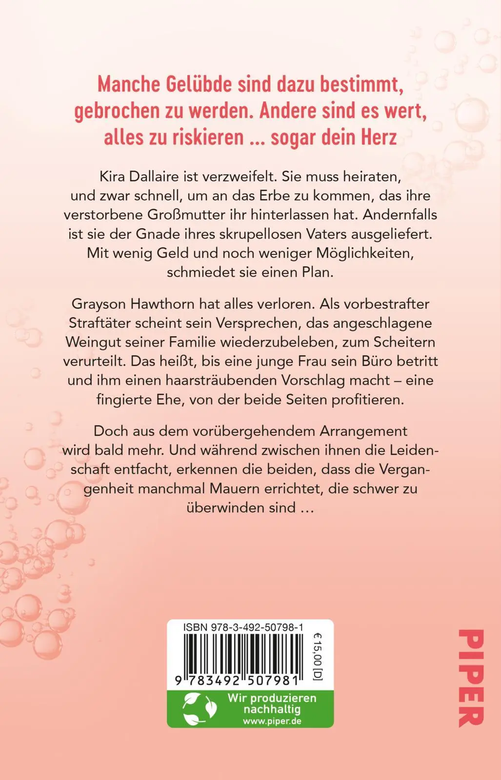 Rückseite: 9783492507981 | Grayson's Vow. Der Preis deines Herzens | Mia Sheridan | Taschenbuch