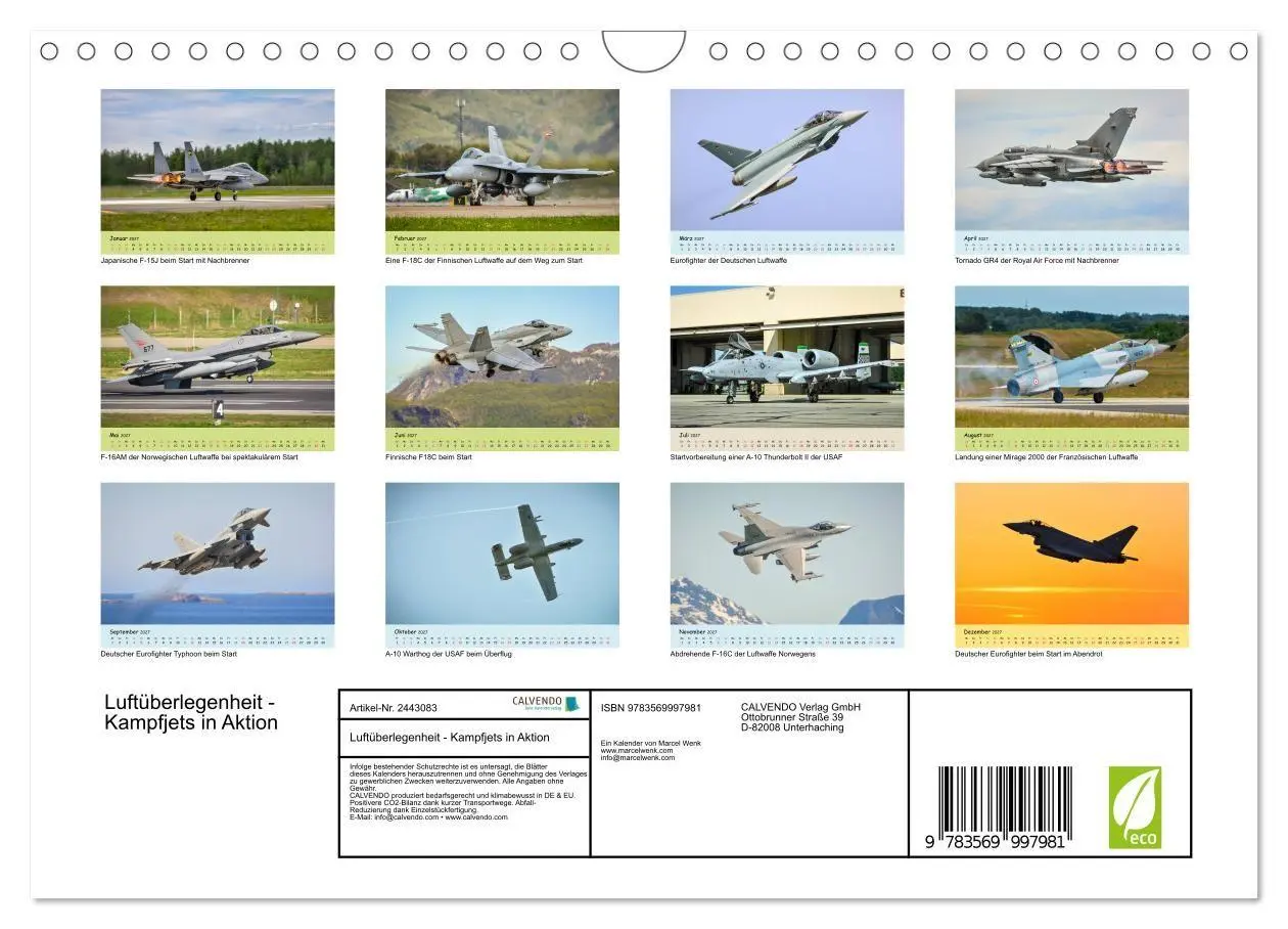 Bild: 9783569997981 | Luftüberlegenheit - Kampfjets in Aktion (Wandkalender 2027 DIN A4...
