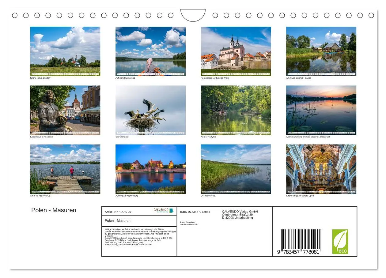 Bild: 9783457778081 | Polen - Masuren (Wandkalender 2026 DIN A4 quer), CALVENDO...