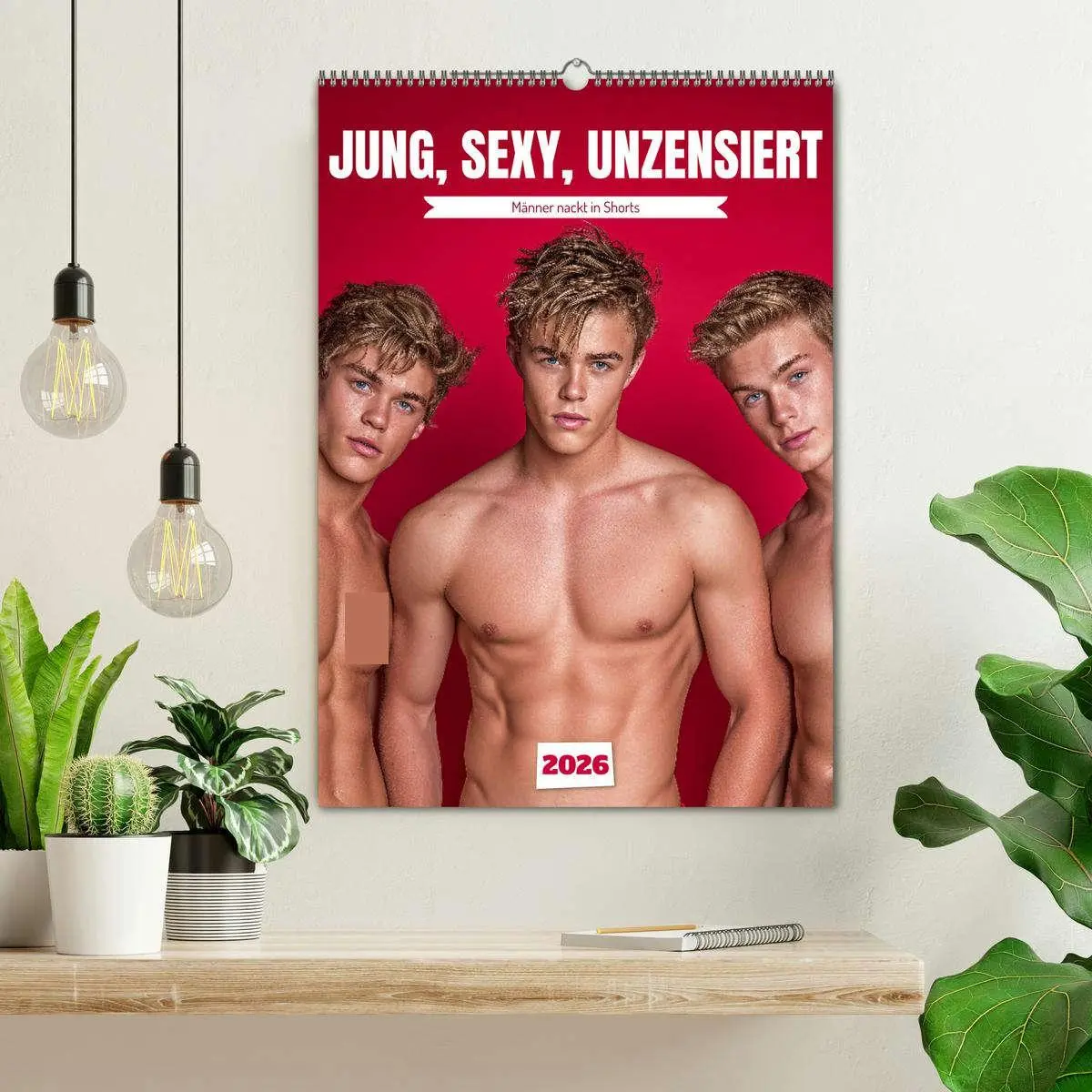 Bild: 9783516628081 | JUNG, SEXY, UNZENSIERT - Männer nackt in Shorts (Wandkalender 2026...