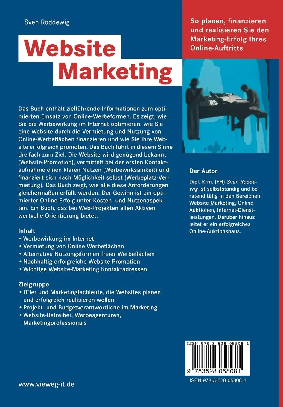 Rückseite: 9783528058081 | Website Marketing | Sven Roddewig | Taschenbuch | 327 S. | Deutsch