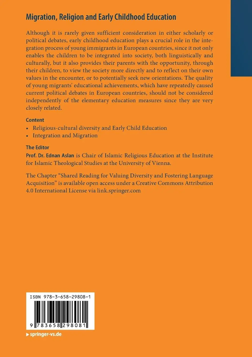 Rückseite: 9783658298081 | Migration, Religion and Early Childhood Education | Ednan Aslan | Buch