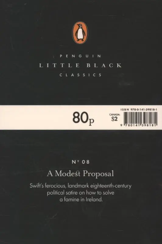 Rückseite: 9780141398181 | A Modest Proposal | Jonathan Swift | Taschenbuch | Englisch | 2015