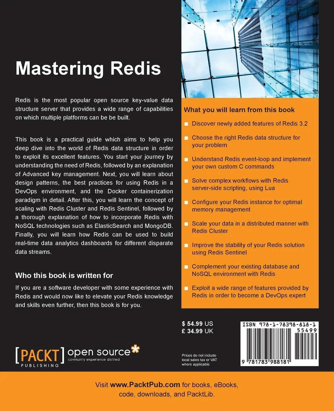 Rückseite: 9781783988181 | Mastering Redis | Jeremy Nelson | Taschenbuch | Englisch | 2016