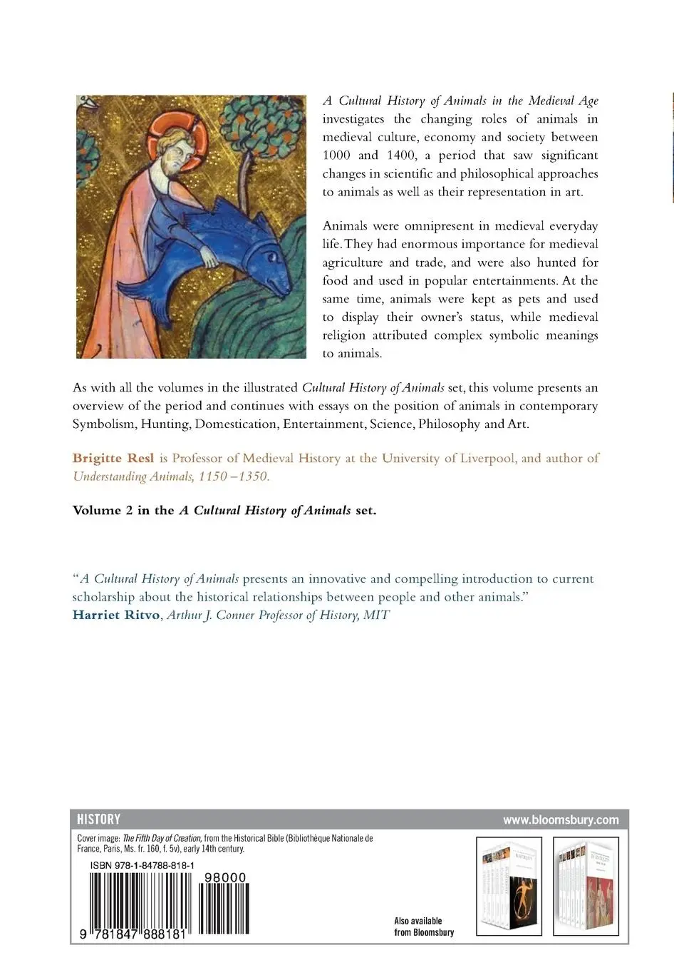 Rückseite: 9781847888181 | A Cultural History of Animals in the Medieval Age | Brigitte Resl