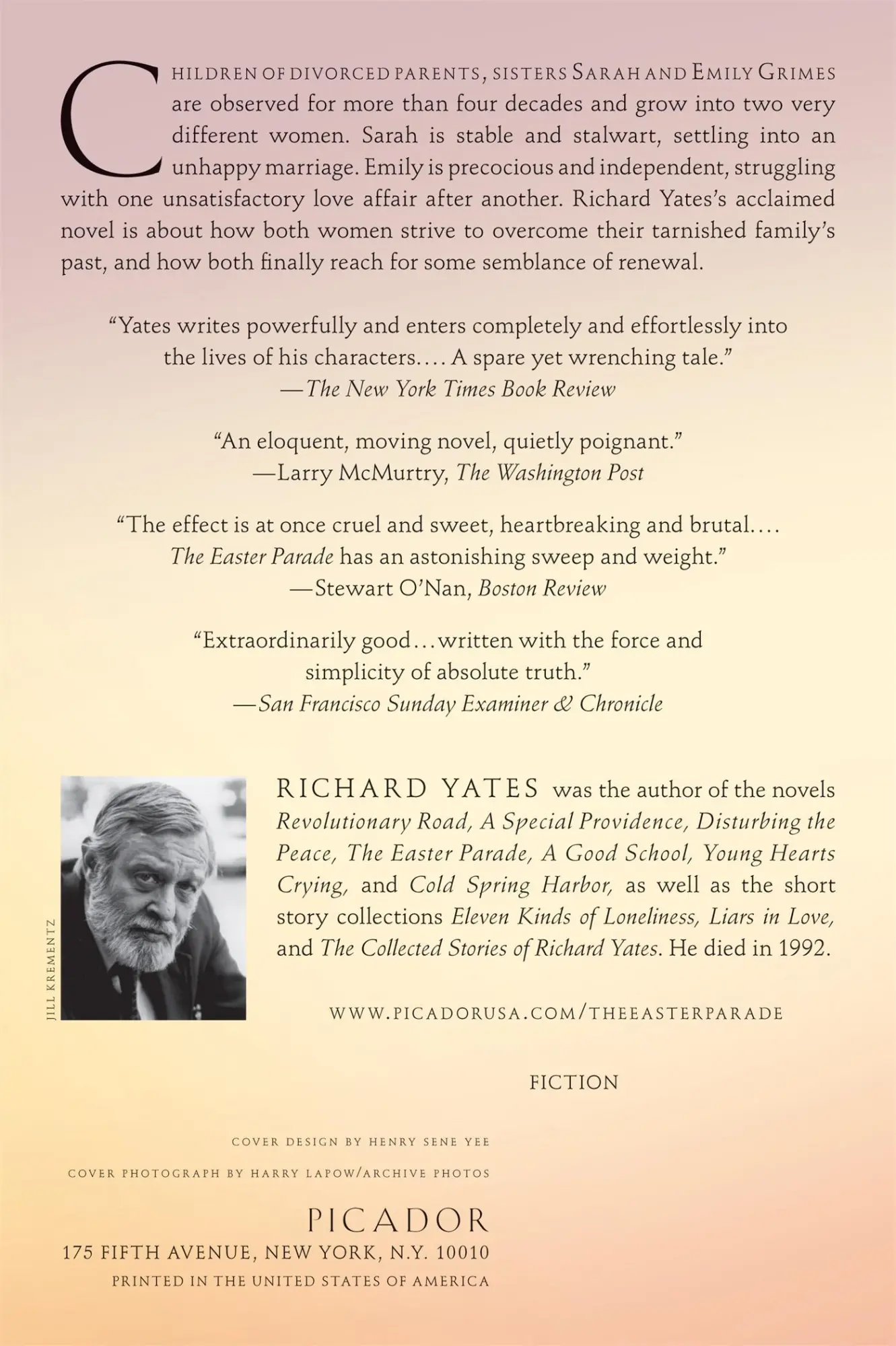 Rückseite: 9780312278281 | The Easter Parade | Richard Yates (u. a.) | Taschenbuch | 229 S.