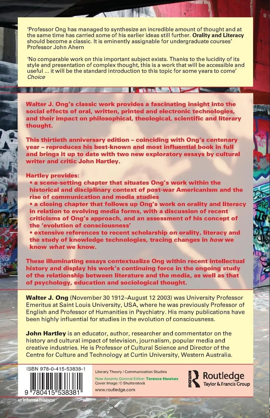 Rückseite: 9780415538381 | Orality and Literacy | 30th Anniversary Edition | Walter J. Ong | Buch
