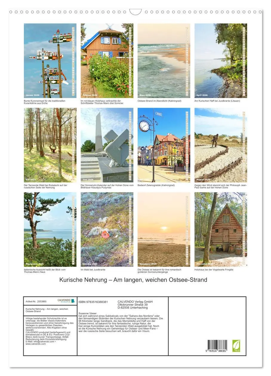 Bild: 9783516388381 | Kurische Nehrung - Am langen, weichen Ostsee-Strand (Wandkalender...