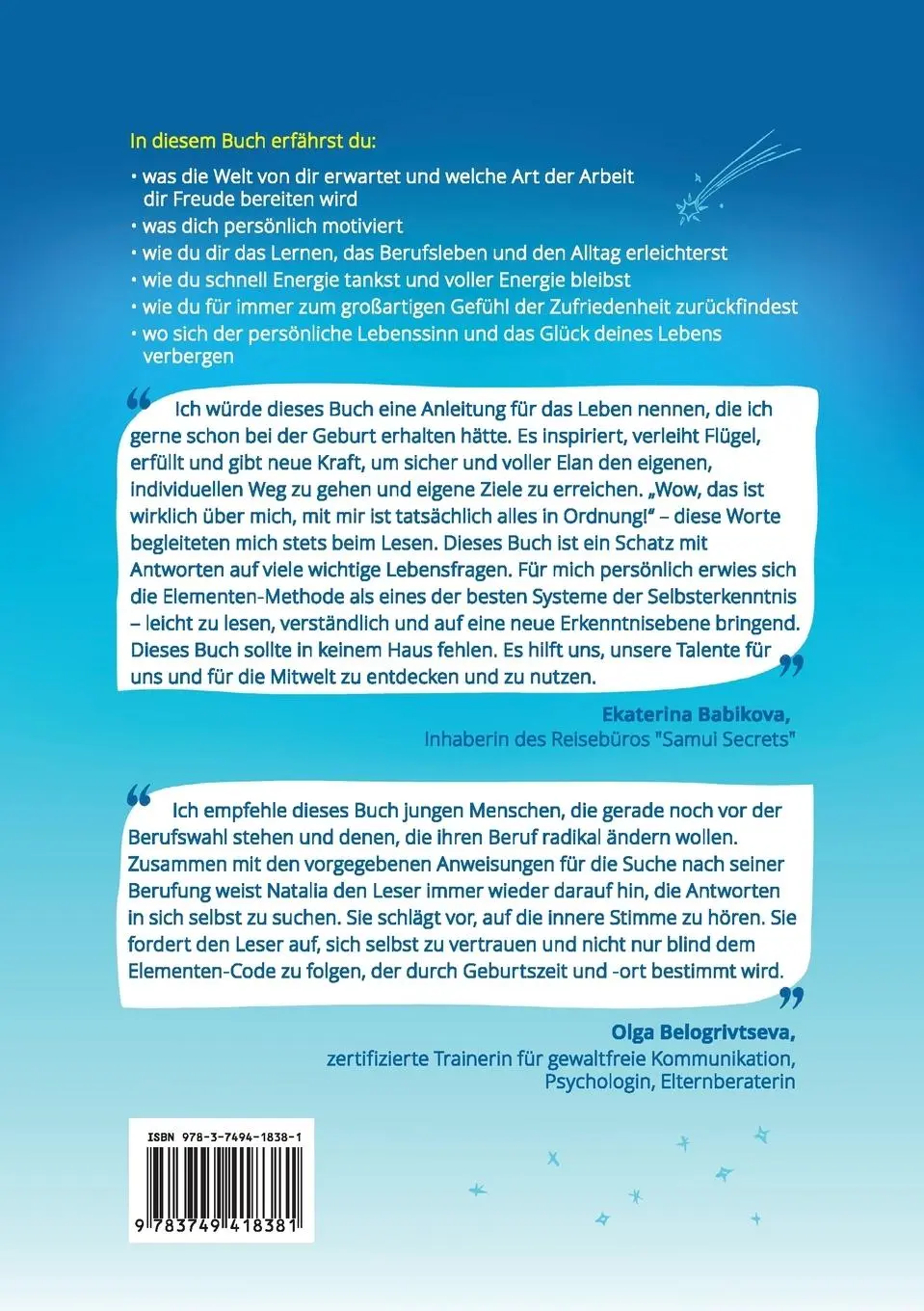 Rückseite: 9783749418381 | Berufung? Elementar! | Natalia Amatulli | Taschenbuch | 302 S. | 2020