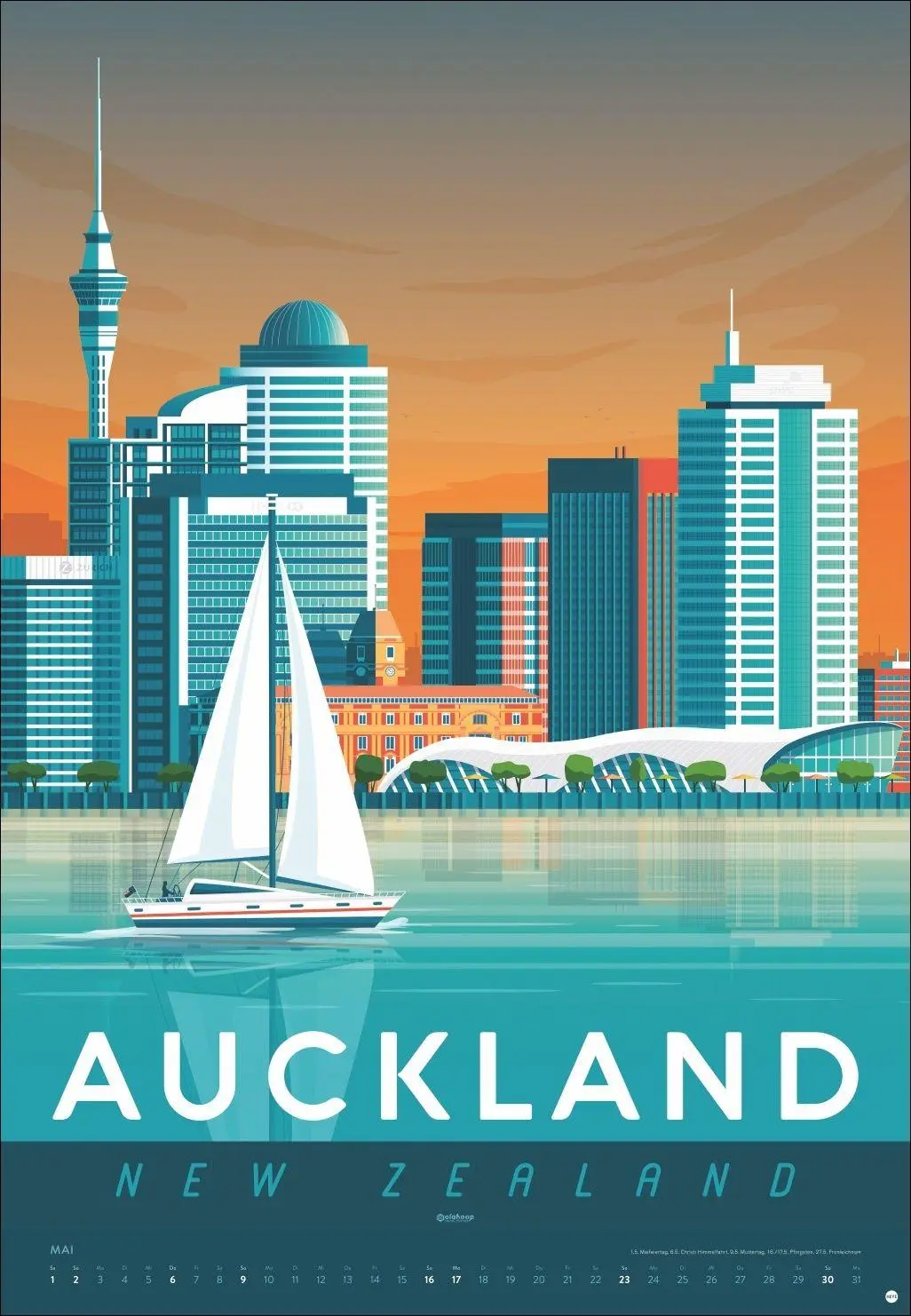 Bild: 9783756418381 | Travel the World Posterkalender 2027 | Olahoop Travel Posters | 14 S.