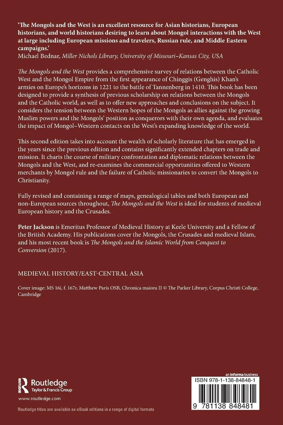 Rückseite: 9781138848481 | The Mongols and the West | 1221-1410 | Peter Jackson | Taschenbuch